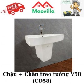 CHẬU + CHÂN TREO TƯỜNG VIGLACERA V58 (CD58)